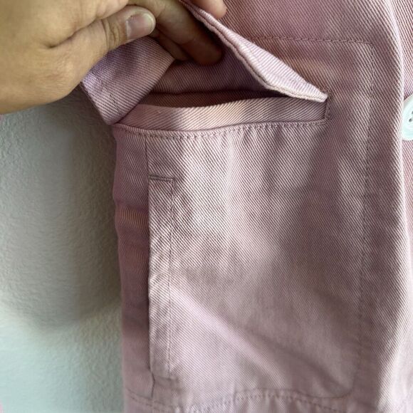 J Crew Peacoat trench SZ 2p Heavyweight Twill Cotton Pea Coat jacket Pink barbie - Picture 6 of 9